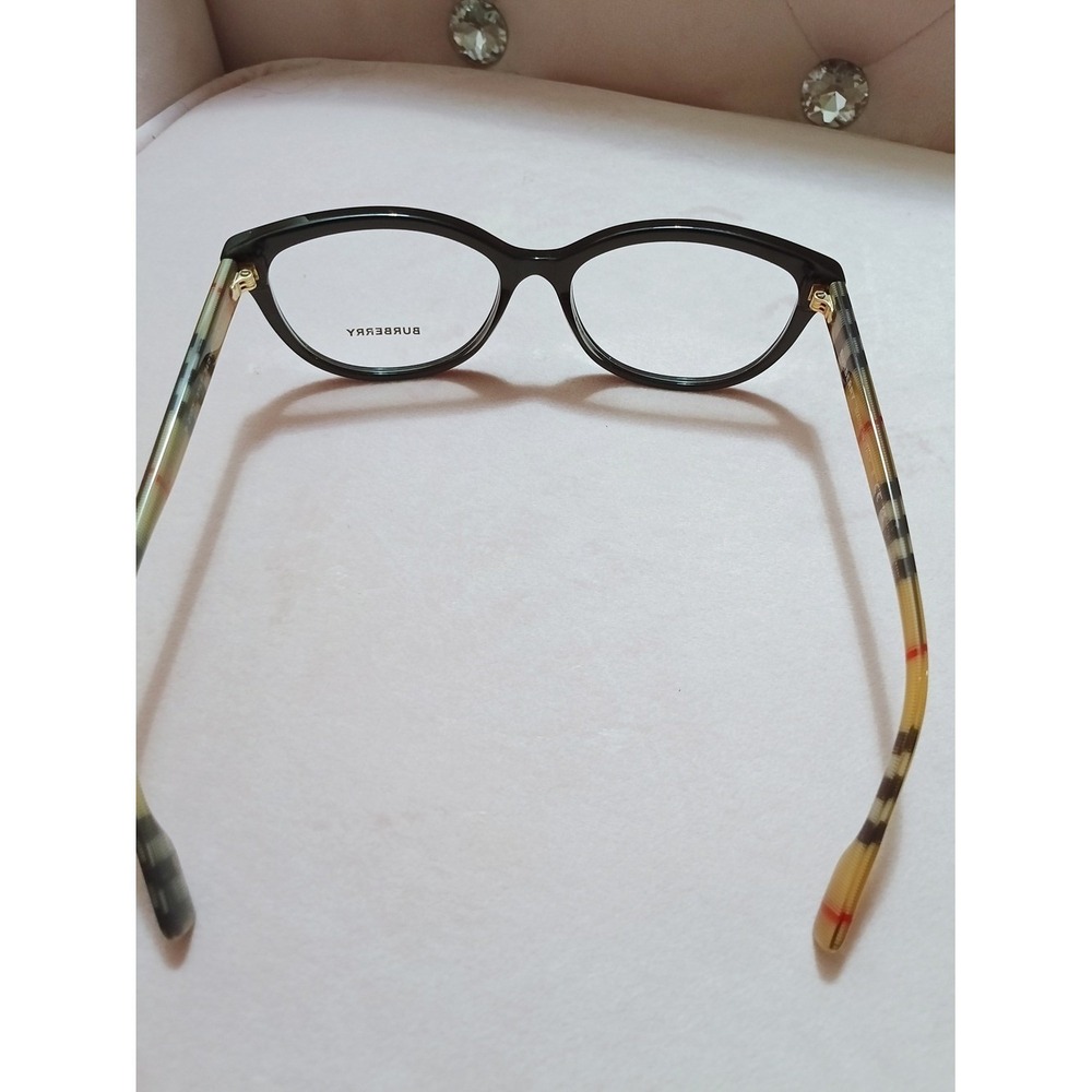 Burberry Black Frame Glasses with Signature Check Temples B 2357 - Picture 6 of 12